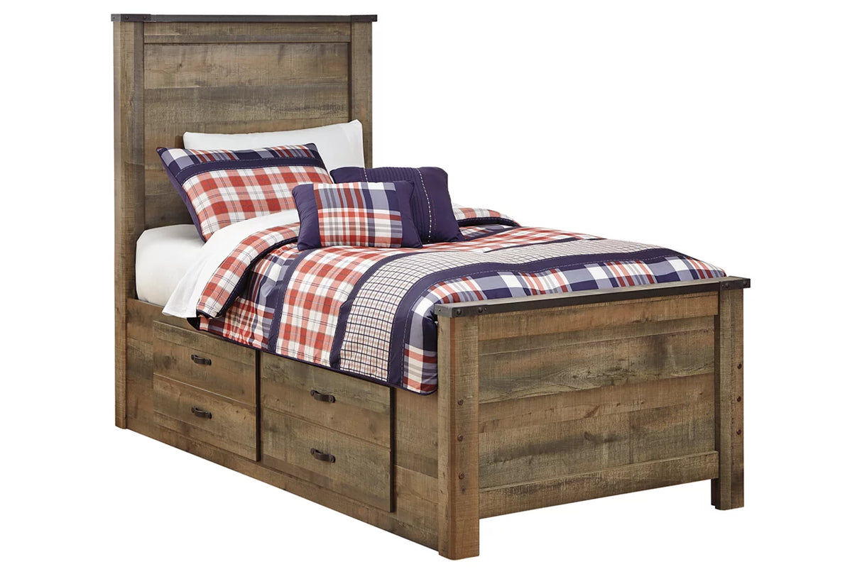 Trinell Twin Panel Bed with 2 Storage Drawers