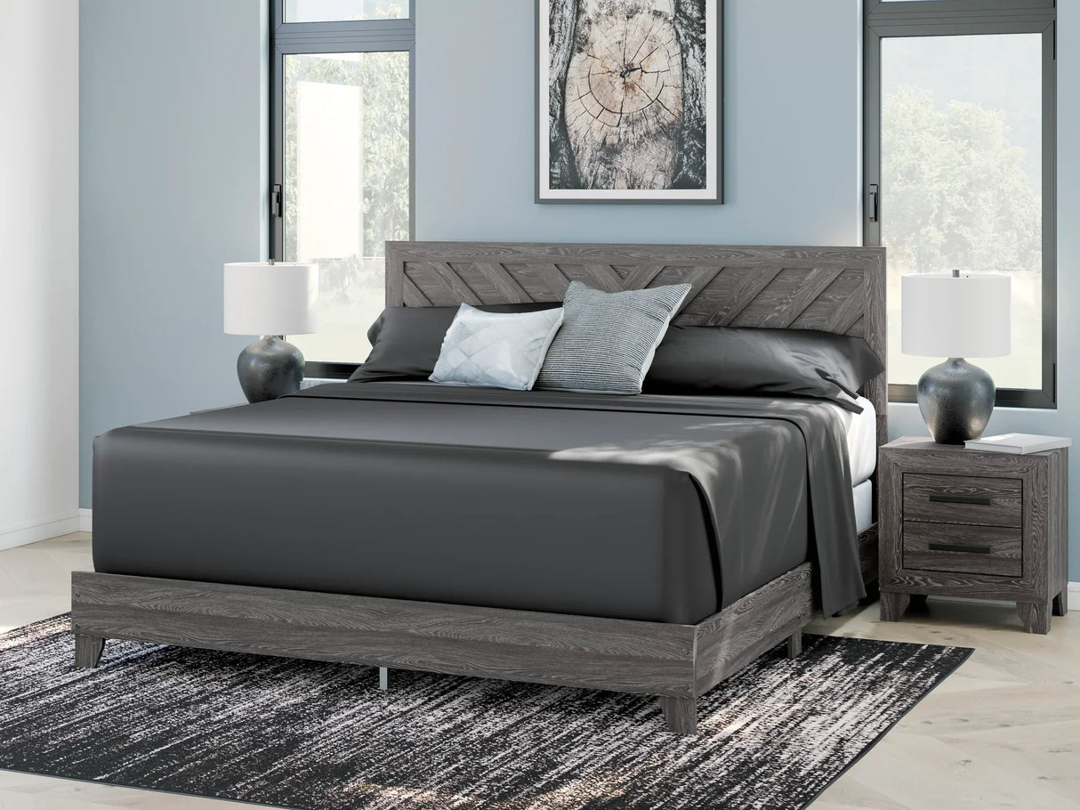 Sylveri King Chevron Panel Bedroom with Free Mattress