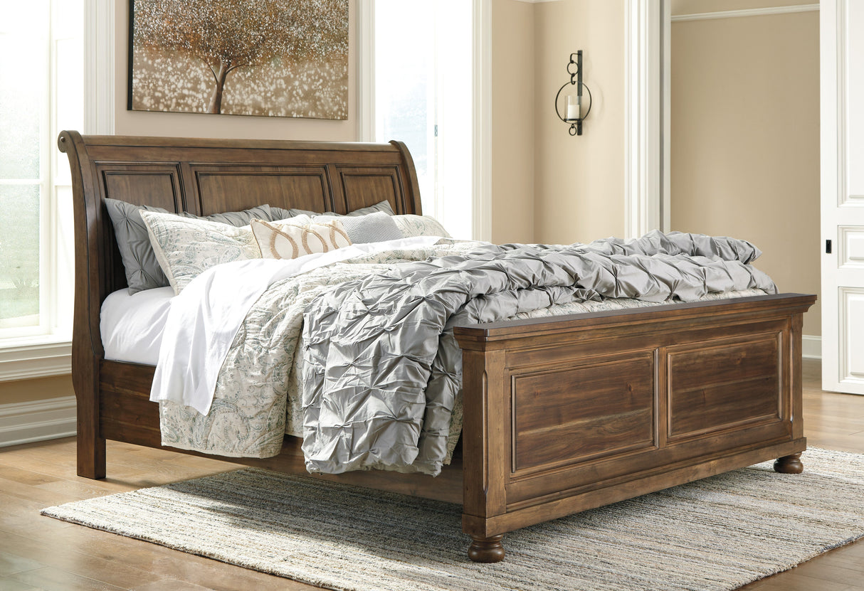 Flynnter King Sleigh Bed with 2 Storage Drawers