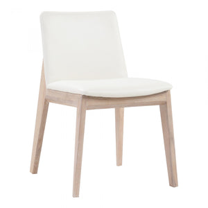 Deco Oak Dining Chair White Pvc-M2