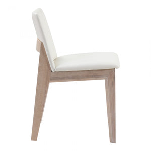 Deco Oak Dining Chair White Pvc-M2