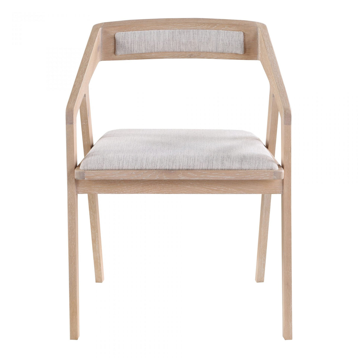 Padma Oak Arm Chair Light Grey