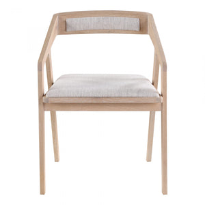 Padma Oak Arm Chair Light Grey