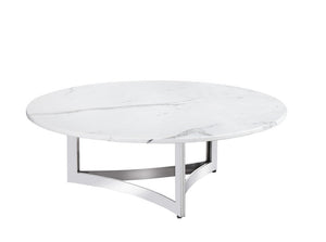 Alexa Coffee Table Marble With Sliver Base