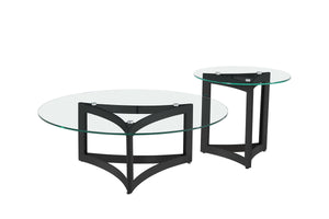 Alexa Coffee Table Clear Glass With Black Base