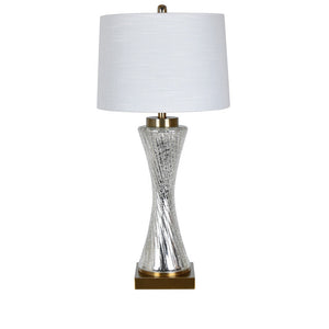 ADDISON TWIST TABLE LAMP  33.5''HT.,GLASS&METAL  M