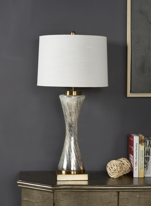 ADDISON TWIST TABLE LAMP  33.5''HT.,GLASS&METAL  M