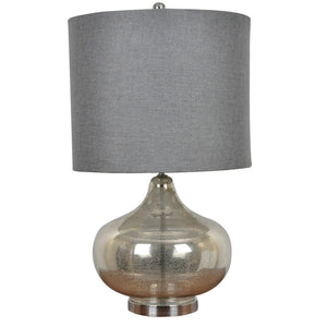 ASCOTT SILVER TABLE LAMP  32.5''HT.,RESIN&METAL MI