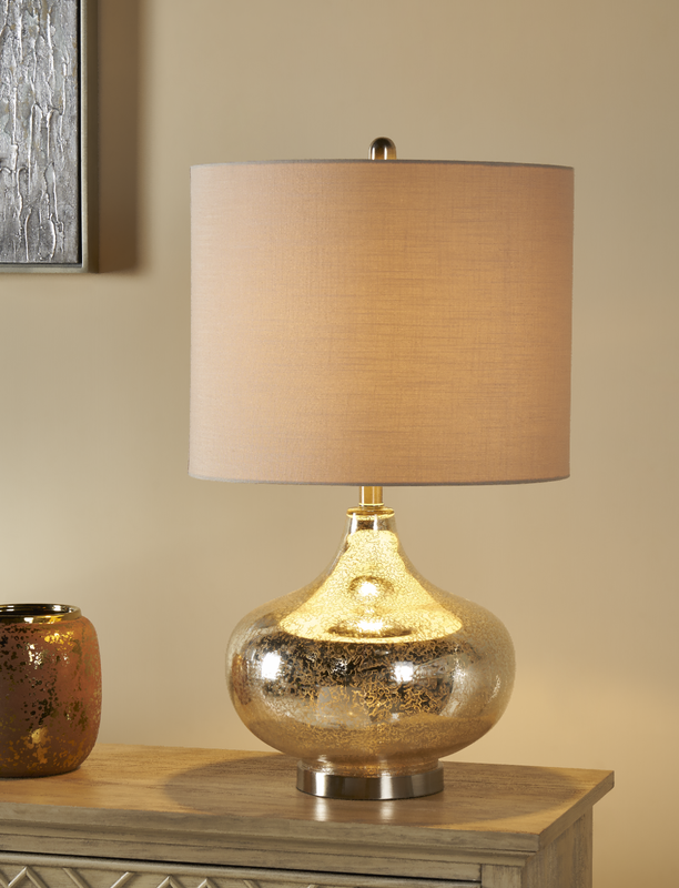 ASCOTT SILVER TABLE LAMP  32.5''HT.,RESIN&METAL MI