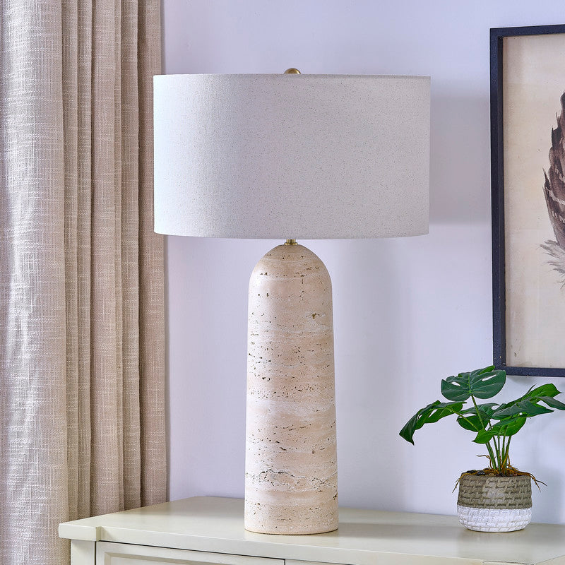 Atlas Travertine Table Lamp