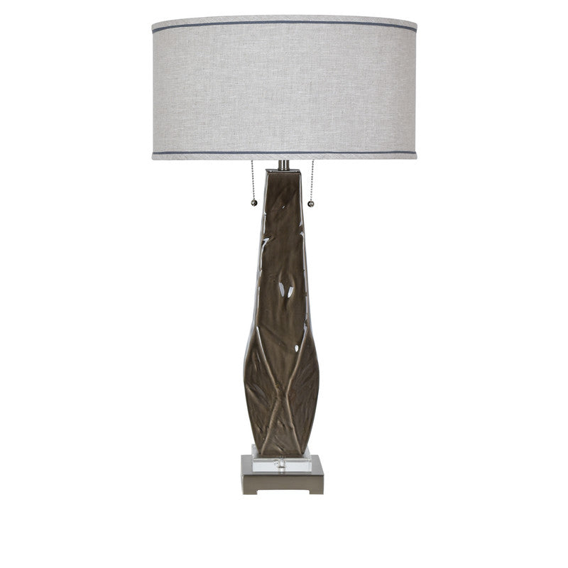 TAYLOR TABLE LAMP  31.5''HT.,CERAMIC & METAL & CRY