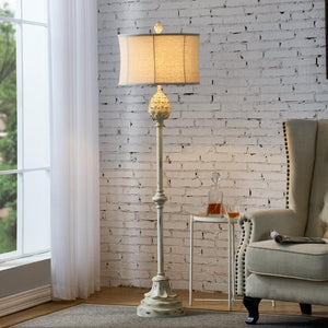 Resin White Wash Finish Floor Lamp