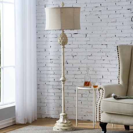 Resin White Wash Finish Floor Lamp