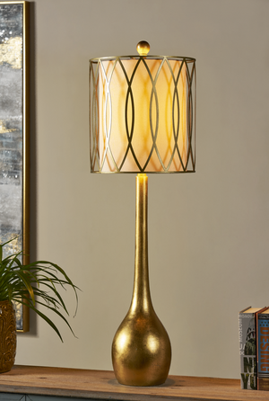 CARRINGTON TABLE LAMP  39''HT.,RESIN  GOLD LEAF FI