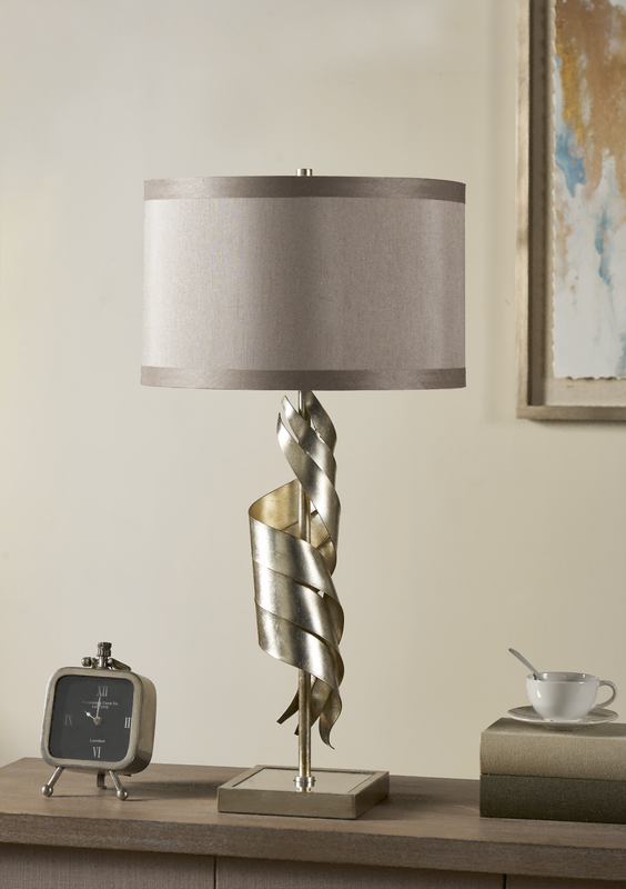 Tea Gilded Silver Triple Swirl Table Lamp