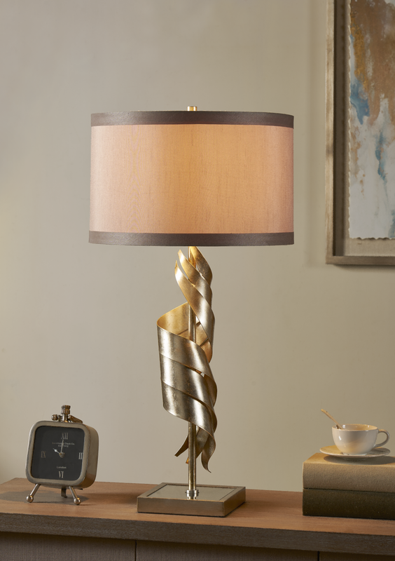 Tea Gilded Silver Triple Swirl Table Lamp