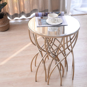 Melrose Gold Mirror Accent Table