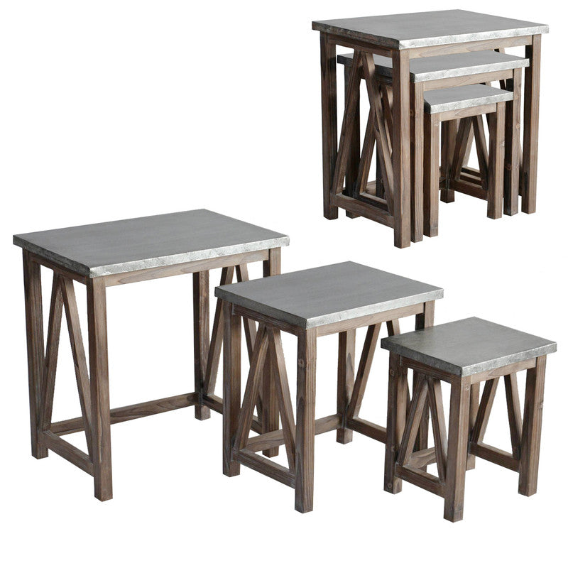 Newhart Rustic Wood Table Set of 3