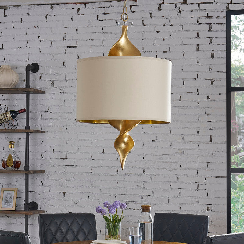 Twister Shade 31" H Gold Foil Finish Pendant Lamp