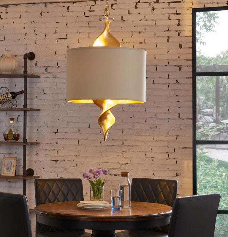 Twister Shade 31" H Gold Foil Finish Pendant Lamp