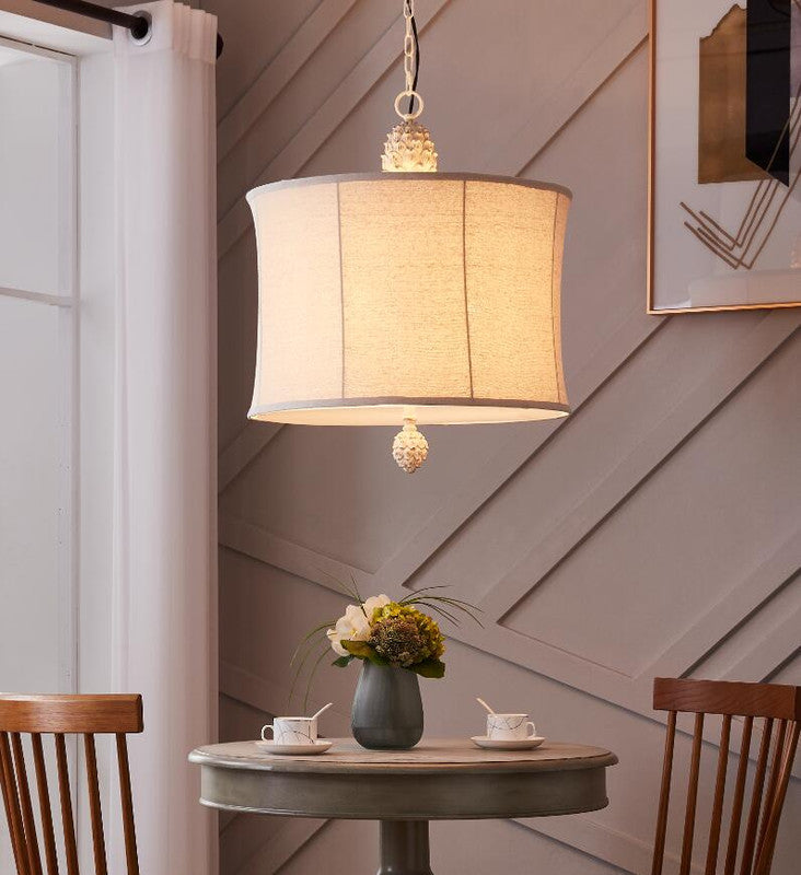 Traditional Resin White Wash Finish Pendant Lamp