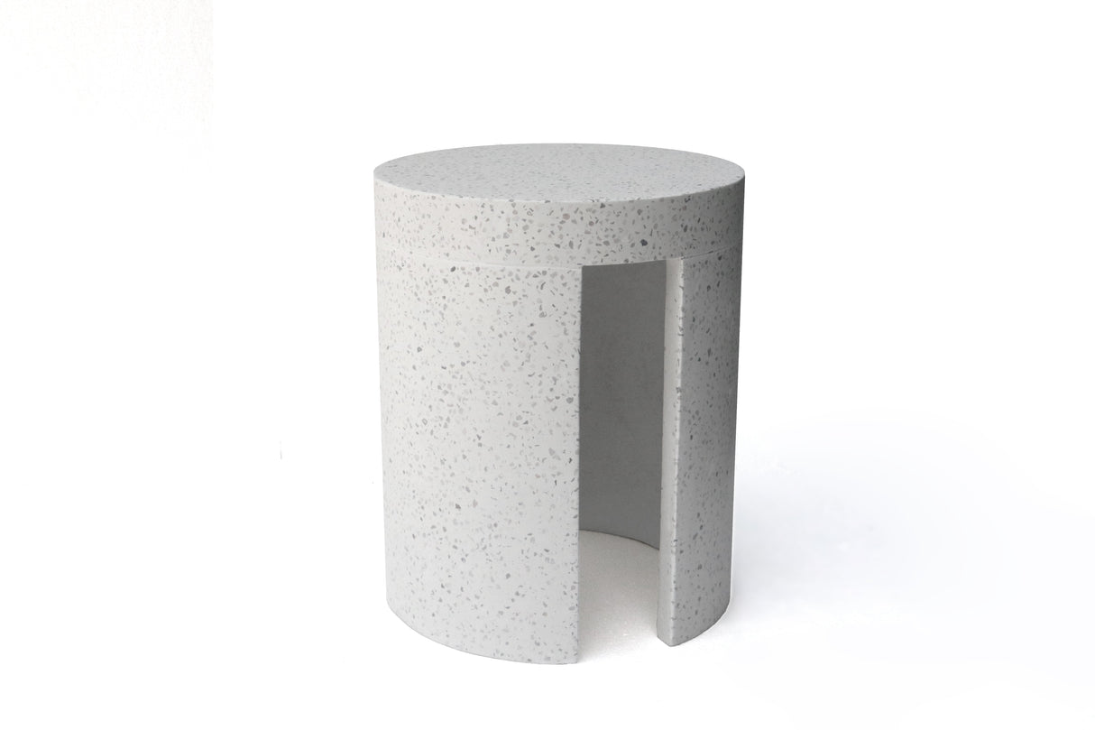 Christina White Terrazzo Outdoor Stool