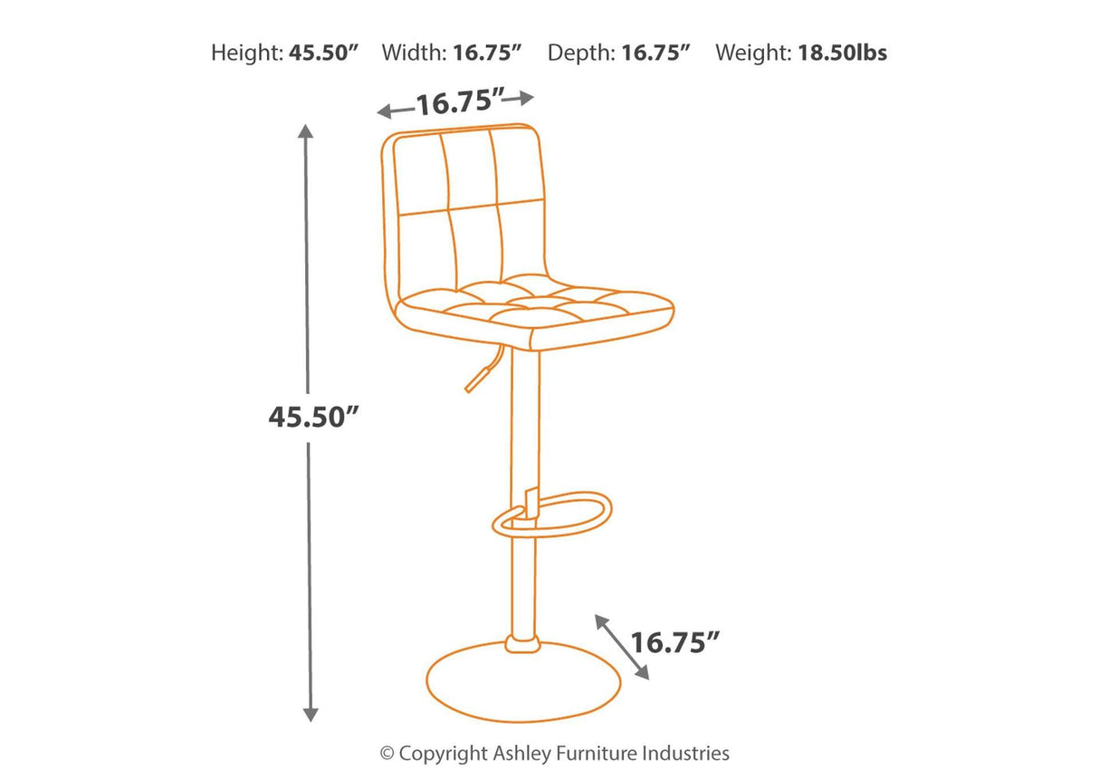 Bellatier Adjustable Height Bar Stool