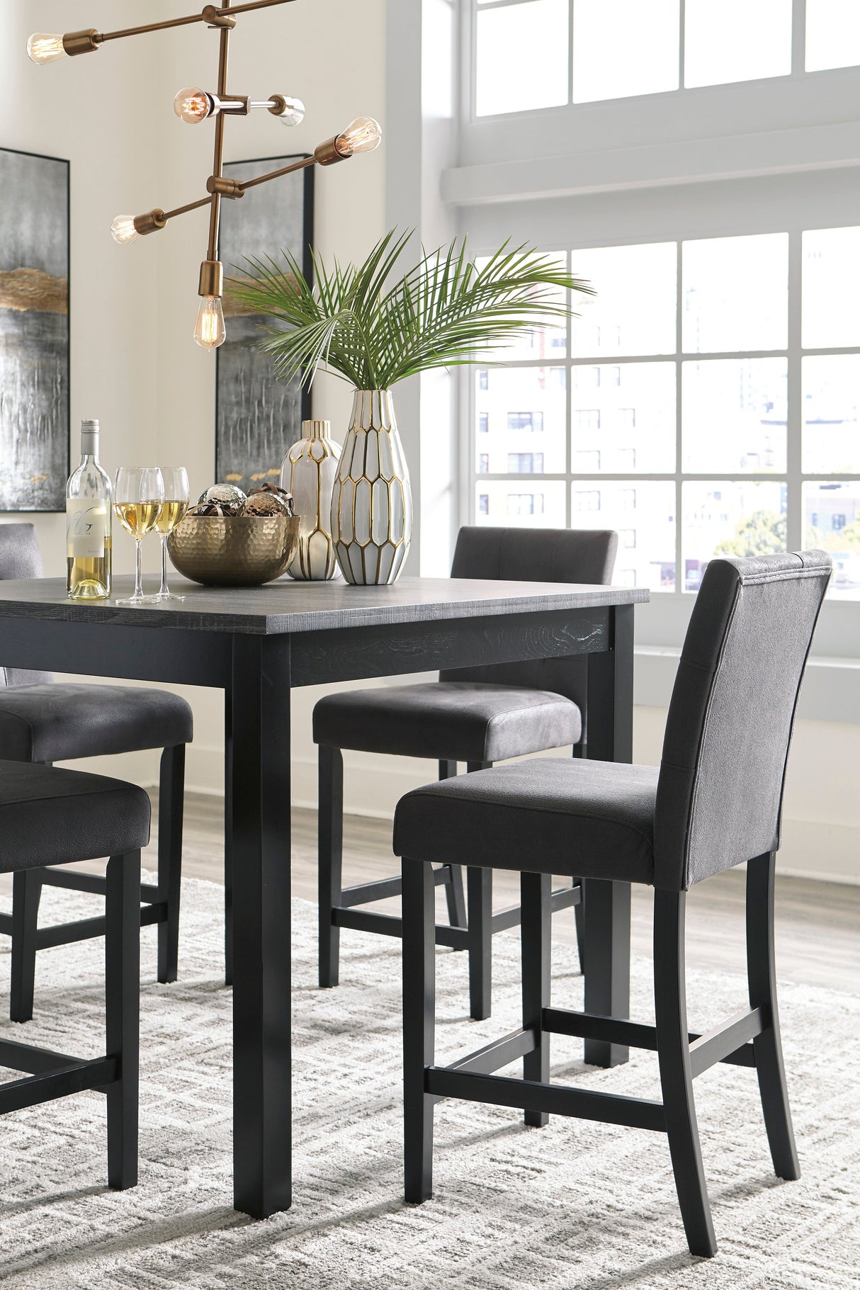 Garvine Counter Height Dining Table and Bar Stools (Set of 5)