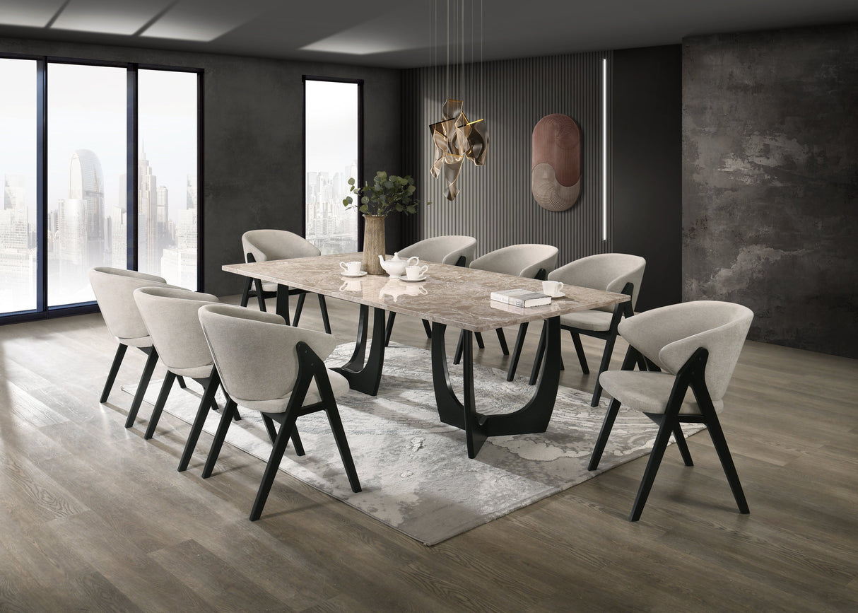 Hana Beige Marble Dining Table 8