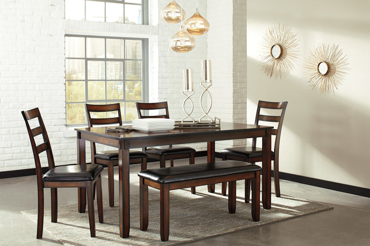 Coviar Dining Table and Chairs with Bench (Set of 6)