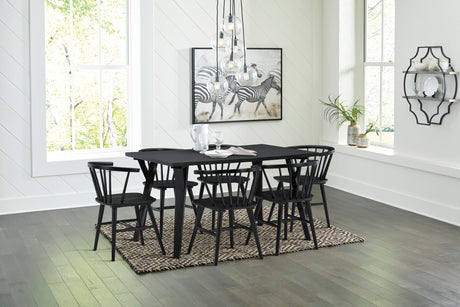 Grannen Black Dining Set (6 Chairs)