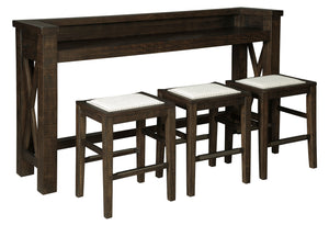 Hallishaw Counter Height Dining Table and 3 Barstools Set