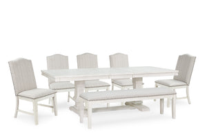 Hestigan Dining Set  6 Chairs W Bench