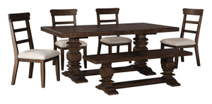 Hillcott Dining Table and 4 Chairs and Bench Set