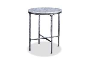 Round Side Table with Marble Top