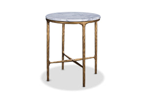 Round Side Table with Marble Top