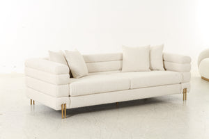 Layers Square Bouclé Cream Sofa