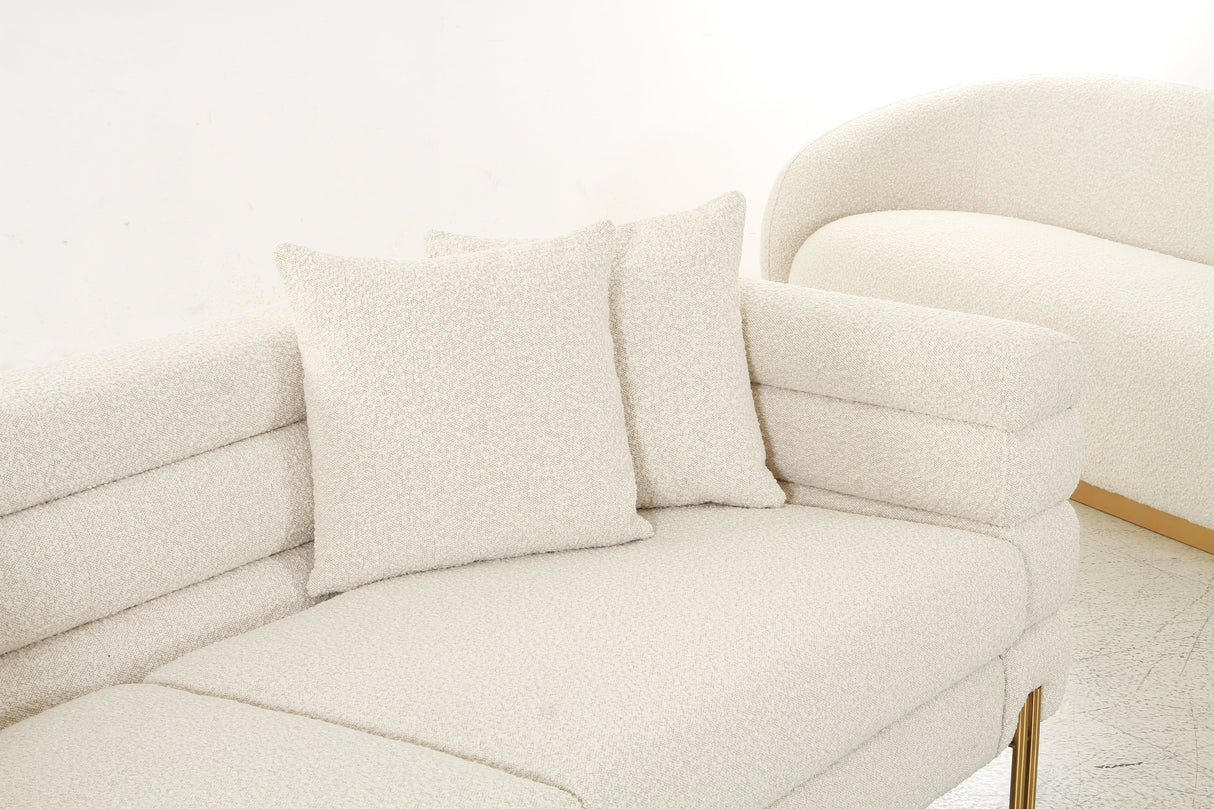 Layers Square Bouclé Cream Sofa