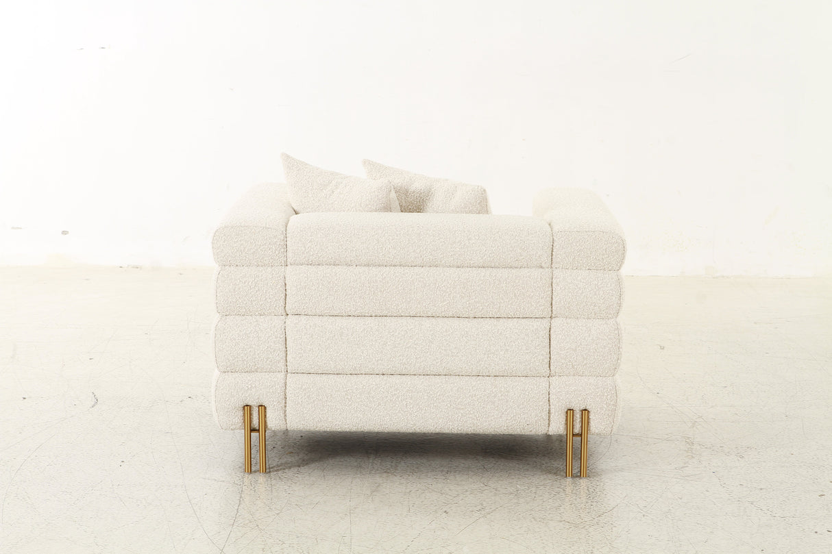 Layers Square Bouclé Cream Chair