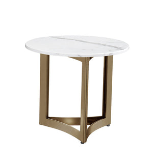Alexa Side Table Marble With Gold Base