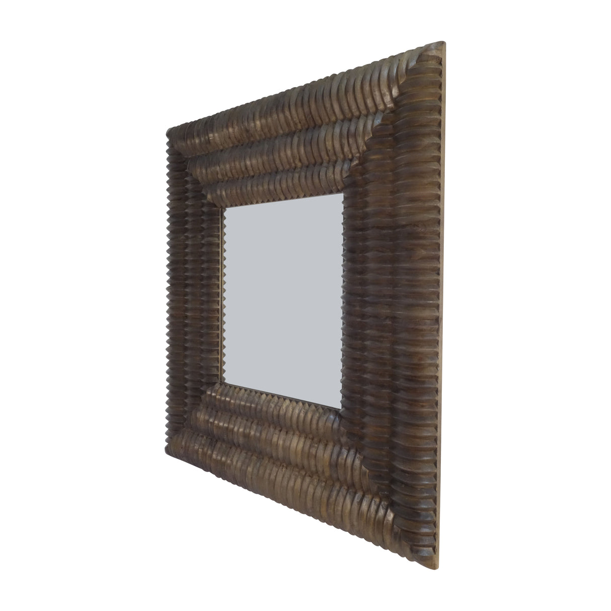 48X48" MONTERAY CARVED WOOD WALL MIRROR