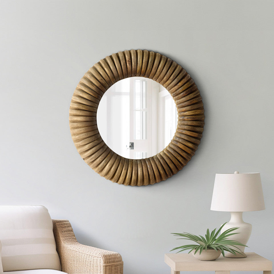 36" CHASTAIN CARVED WOOD WALL MIRROR