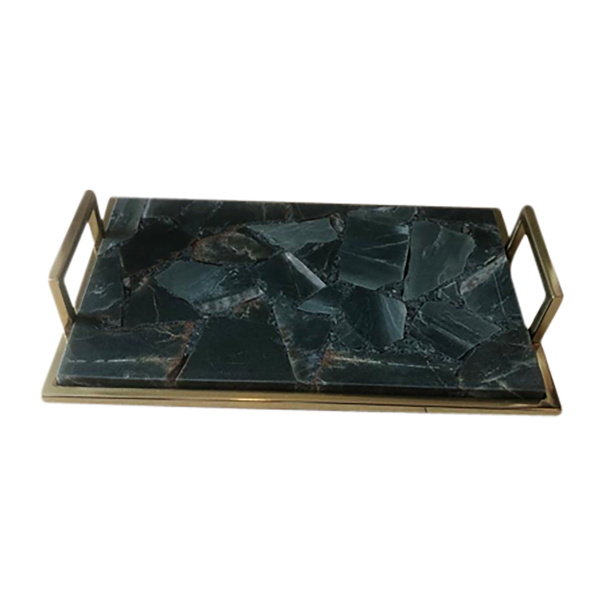 18" TIMOR GREEN SMALL AGATE TRAY