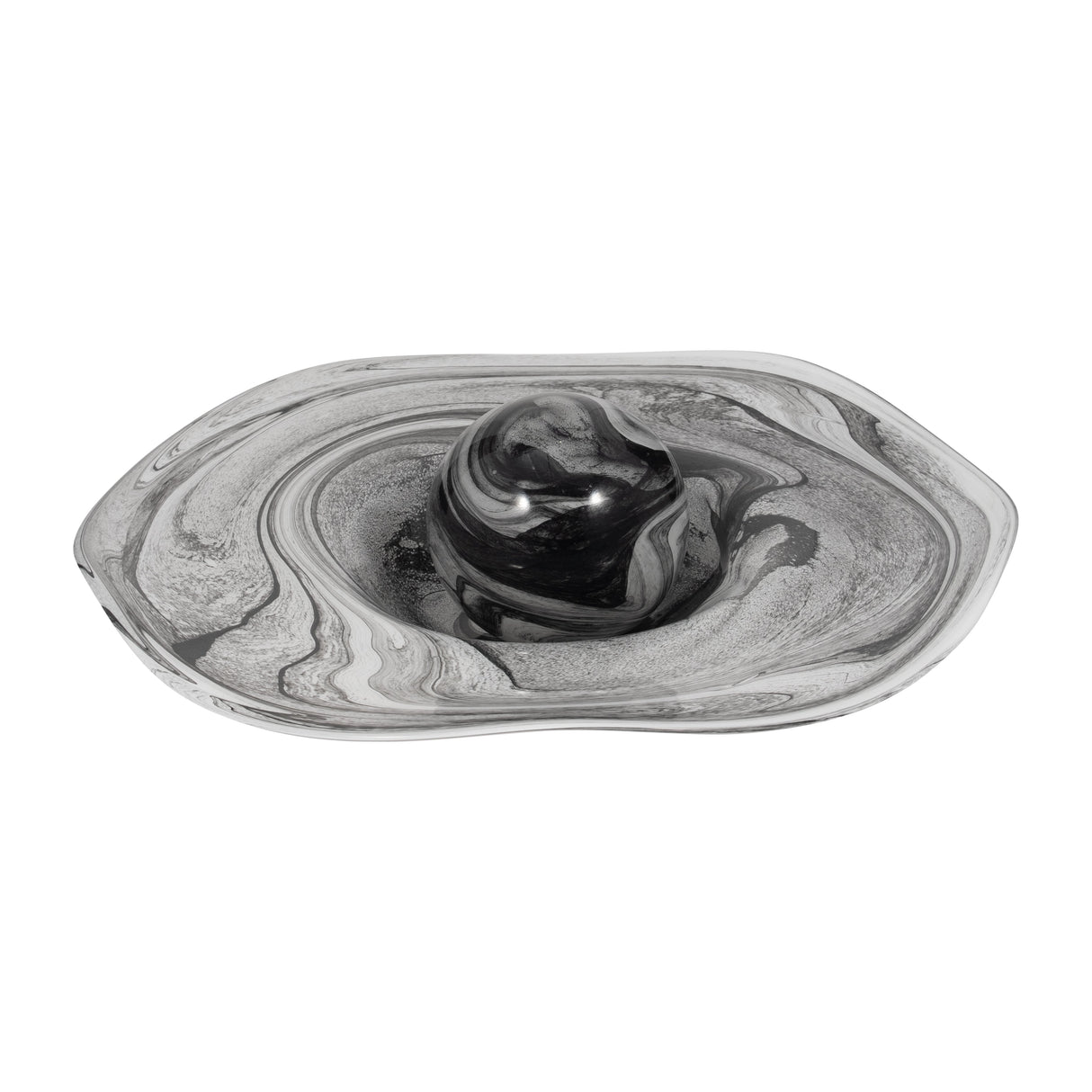 21" KATRINA GRAY SWIRL GLASS CHARGER PLATE