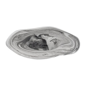 21" KATRINA GRAY SWIRL GLASS CHARGER PLATE