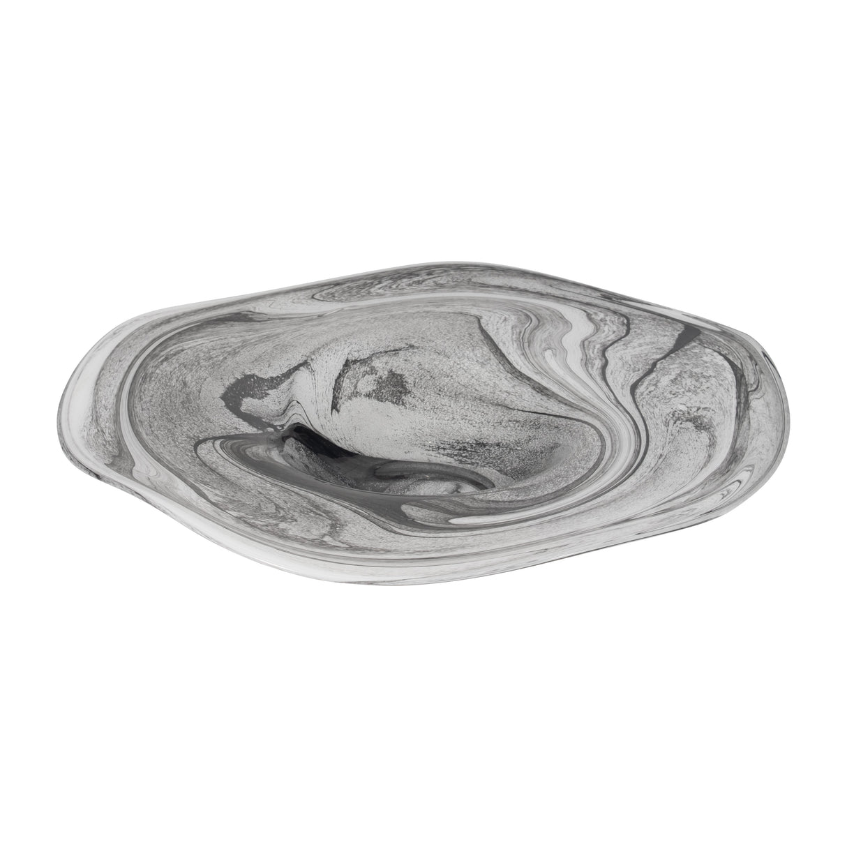 21" KATRINA GRAY SWIRL GLASS CHARGER PLATE