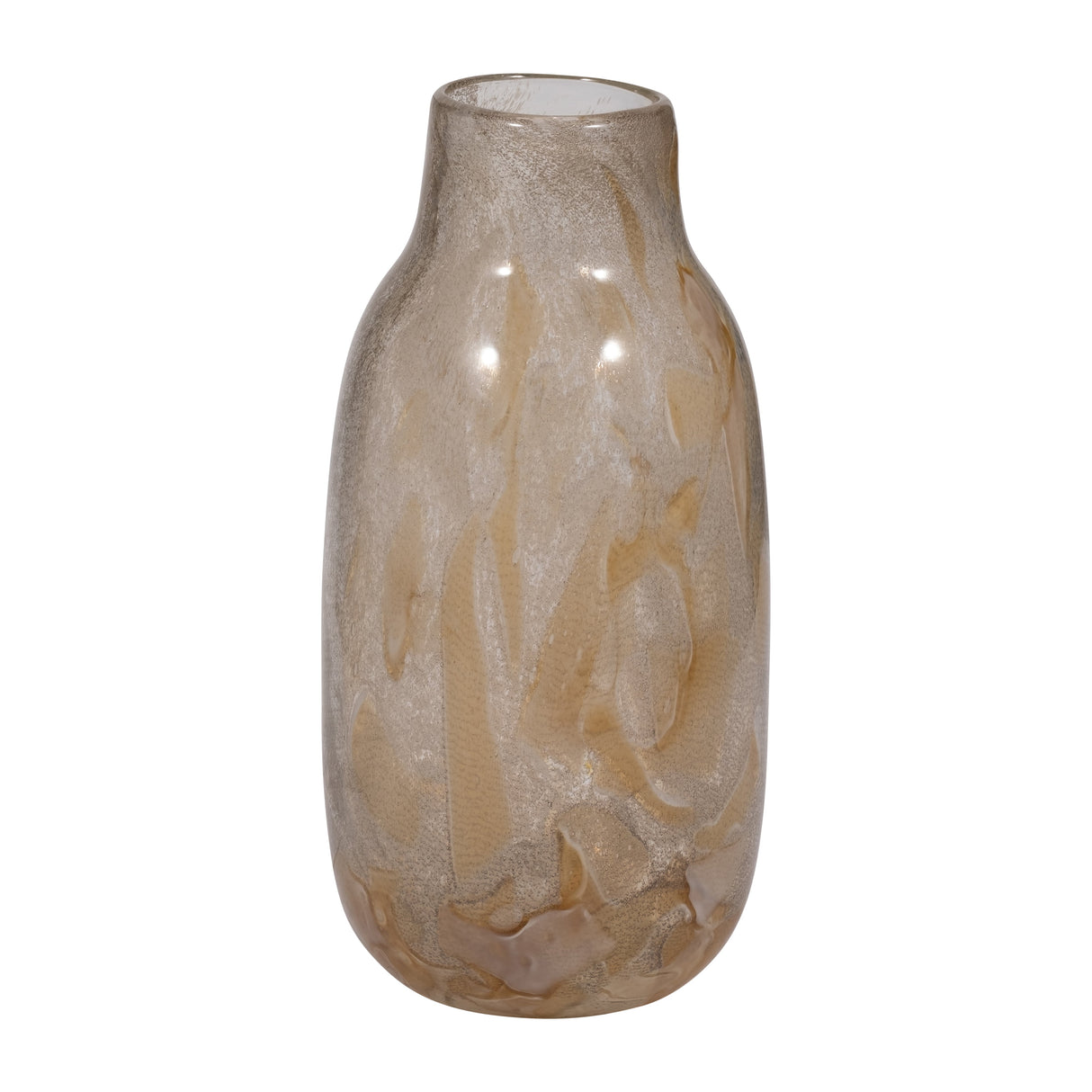 13" FOLEY SMALL NATURAL GLASS VASE