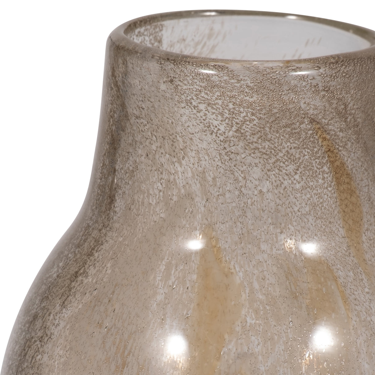 13" FOLEY SMALL NATURAL GLASS VASE