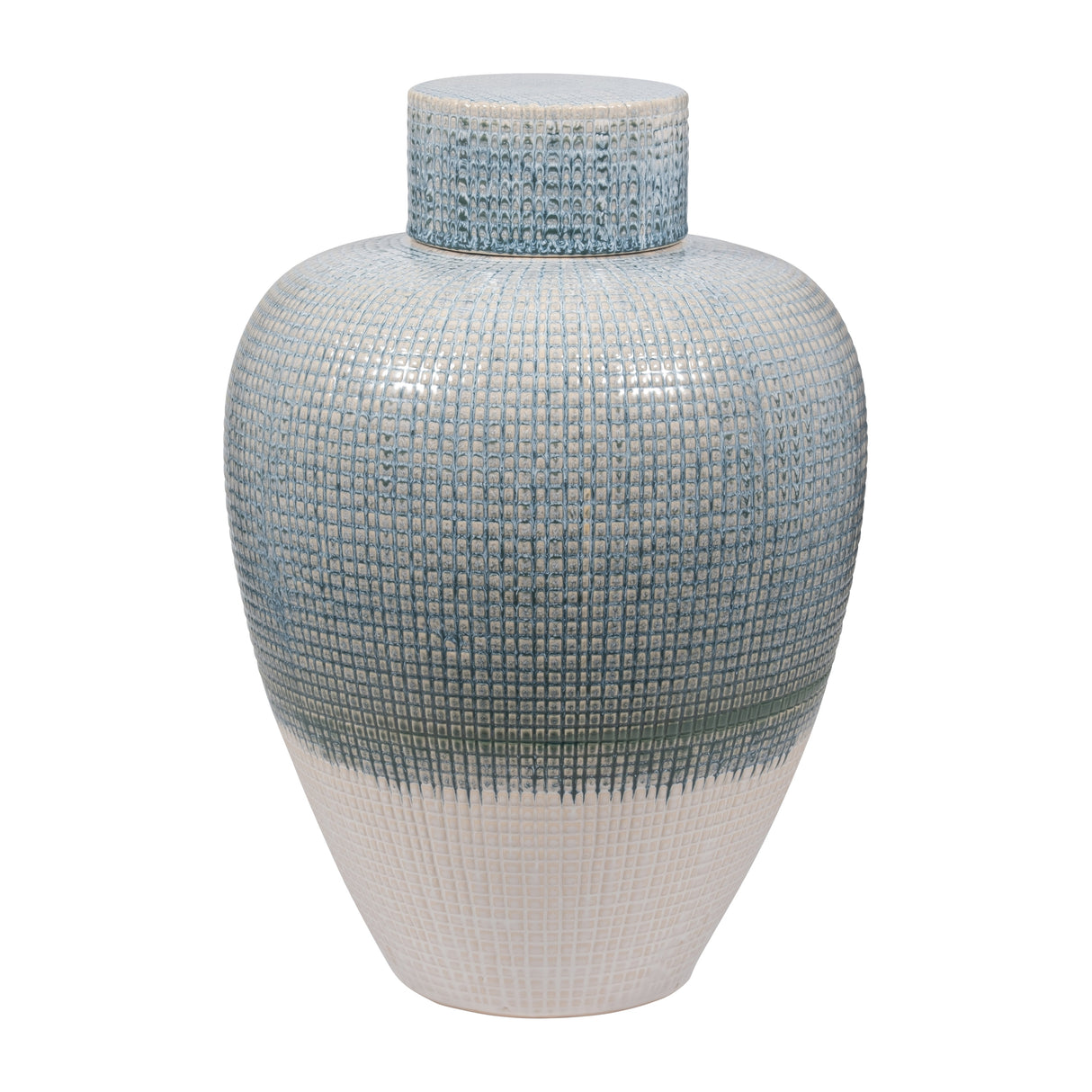 20" KASHION LARGE BLUE LIDDED JAR