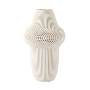 14" ANTILLES 3D PRINTED VASE, IVORY/BEIGE